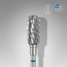 Load image into Gallery viewer, Staleks Carbide nail drill bit safe rounded cylinder blue EXPERT head diameter 6 mm/ working part 14 mm