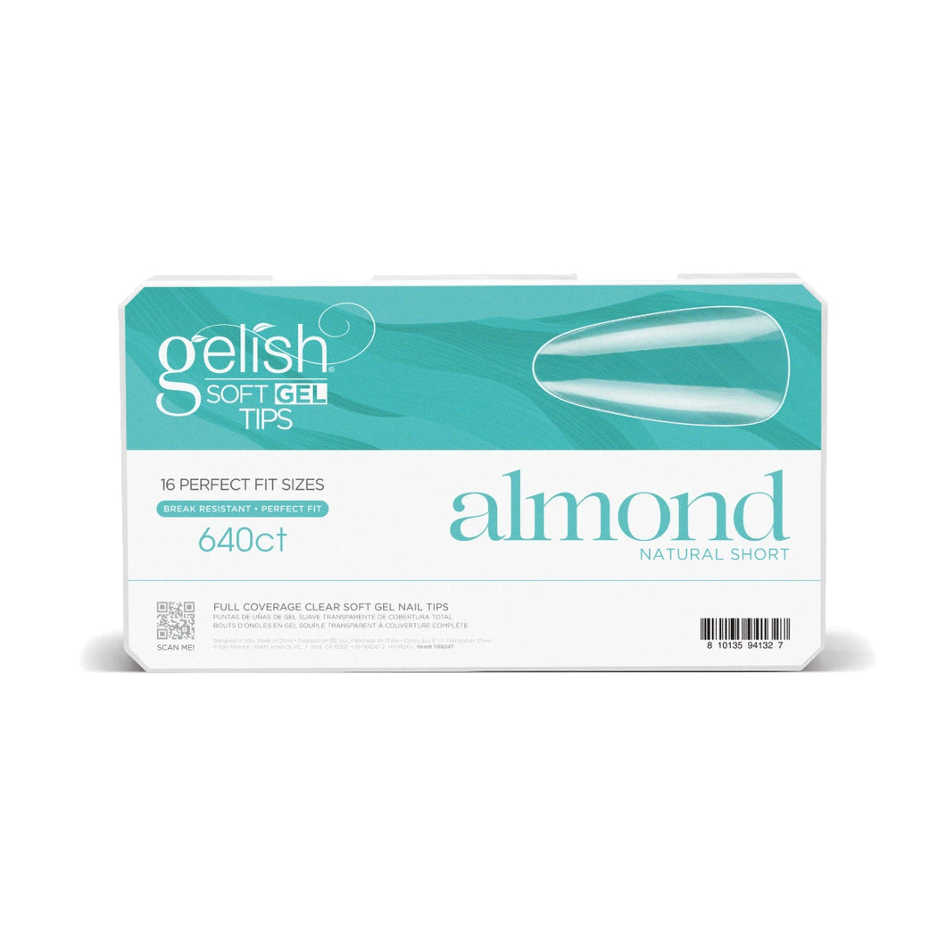 Gelish Soft Gel Tips - Short Almond 640CT