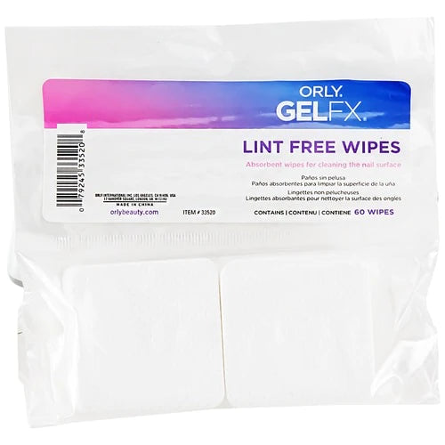 ORLY GELFX LINT FREE WIPES 60PC