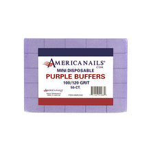 Cargar imagen en el visor de la galería, Americanails Disposable Mini Purple Buffers | 100/120 Grit 50ct