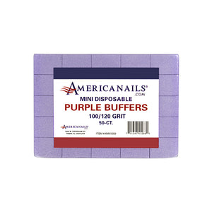 Americanails Disposable Mini Purple Buffers | 100/120 Grit 50ct