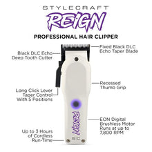 Load image into Gallery viewer, Stylecraft Reign Professional Hair Clipper with EON Digital Brushless Motor