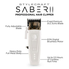 Load image into Gallery viewer, Stylecraft Saber 2 Professional Hair Clipper with EON Digital Brushless Motor