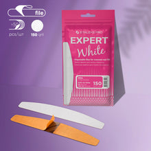 Load image into Gallery viewer, Staleks Disposable white files for crescent nail file EXPERT 42 150 grit (50 pcs)