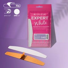 Load image into Gallery viewer, Staleks Disposable white files for crescent nail file EXPERT 42 240 grit (50 pcs)