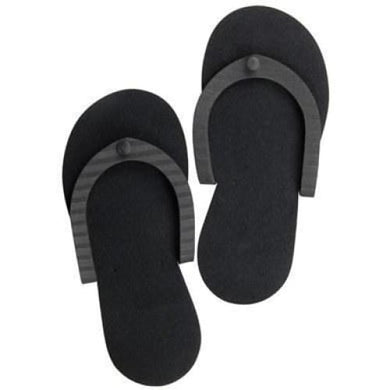 Star Nail Pedi Slippers DZ(12 pares) - Black (Pqt de 12 